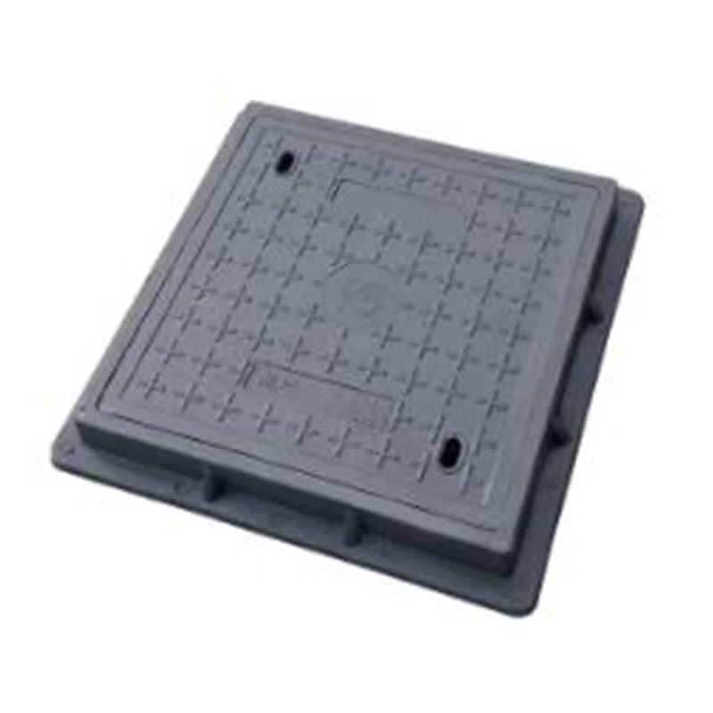 How does a resin manhole cover handle ground settlement compared to a cast iron manhole cover?